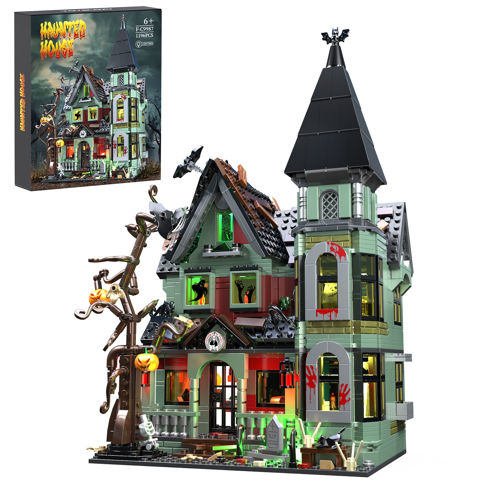 [Presale] Halloween Haunted House with Lights 1201 pcs - Ships in June