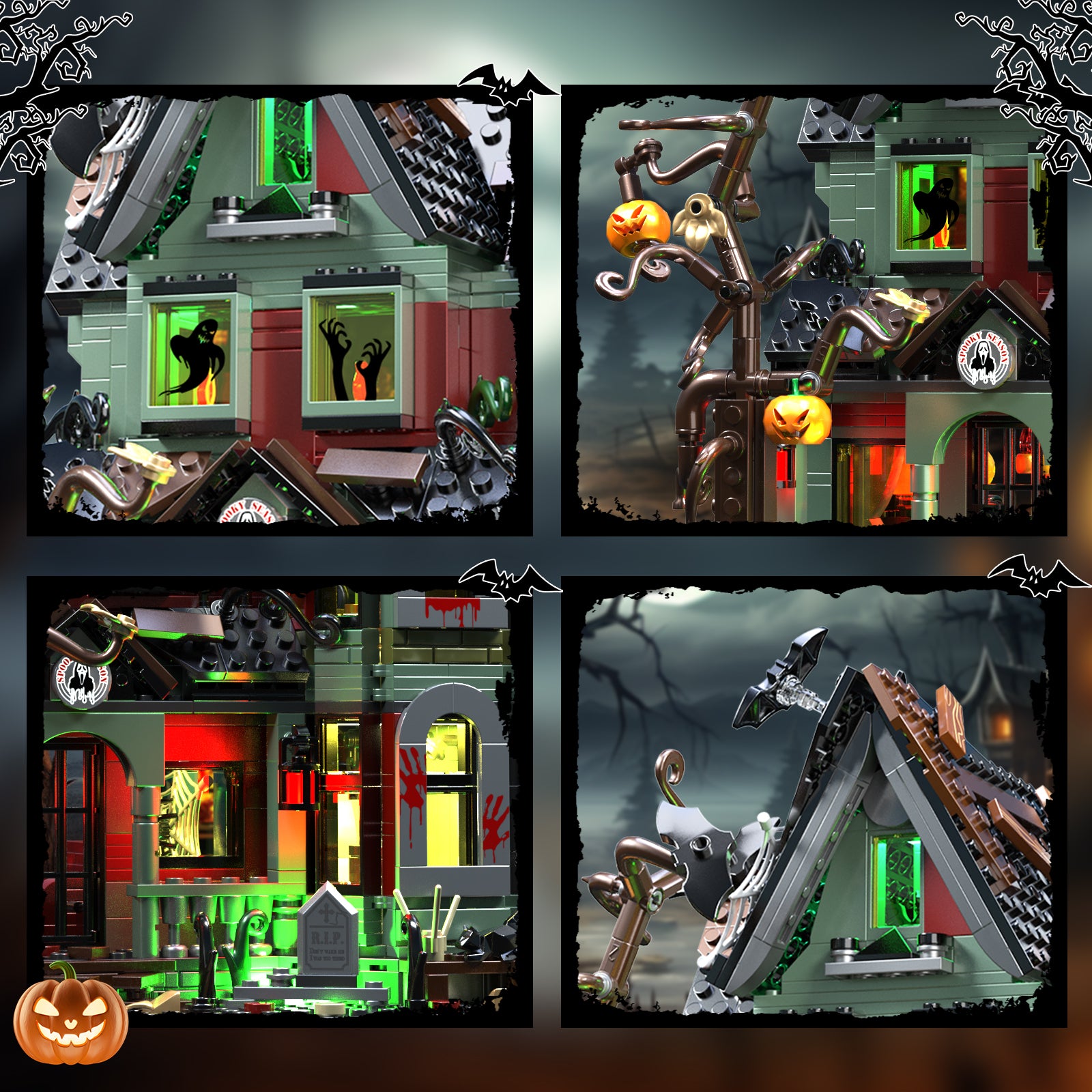 [Presale] Halloween Haunted House with Lights 1201 pcs - Ships in June